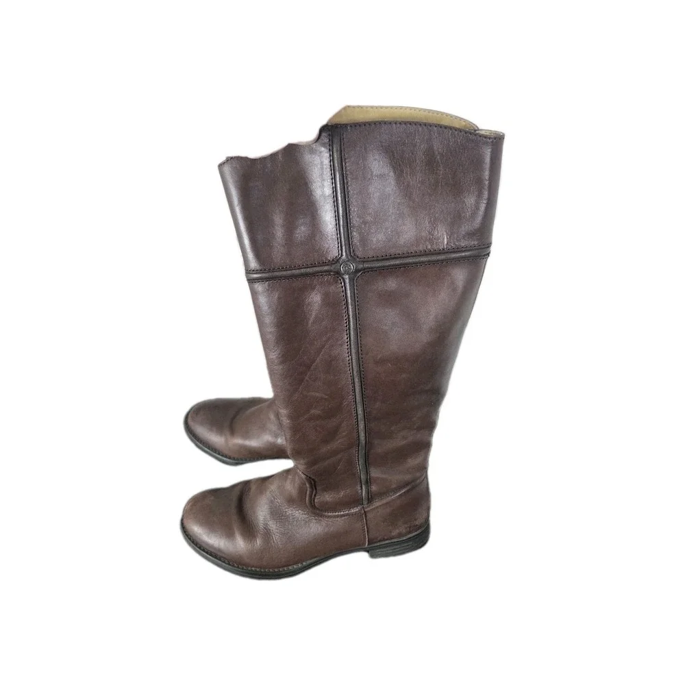 Bussola Trapani Tall Brown Leather Riding Boots Equestrian Knee High EU 38 US 7